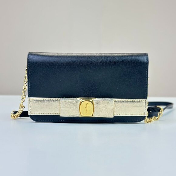 Salvatore Ferragamo Handbags - Ferragamo Black Leather Iphone Case shoulder Bag Crossbody